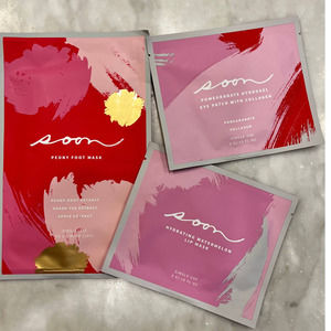 Soon Peony Foot Mask, Pomegranate Eye Patch, Watermelon Lip Mask